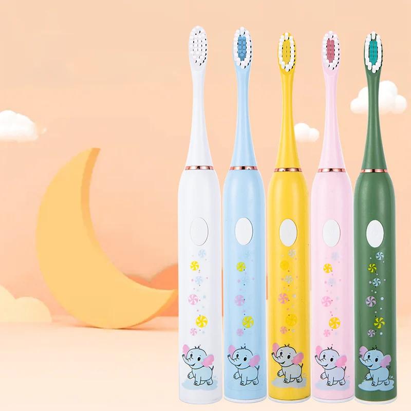 Electric Toothbrush Kids 3 To 15 Years Old Oral Care Cartoon Animal Pattern Elephant USB Charging Tooth Brush